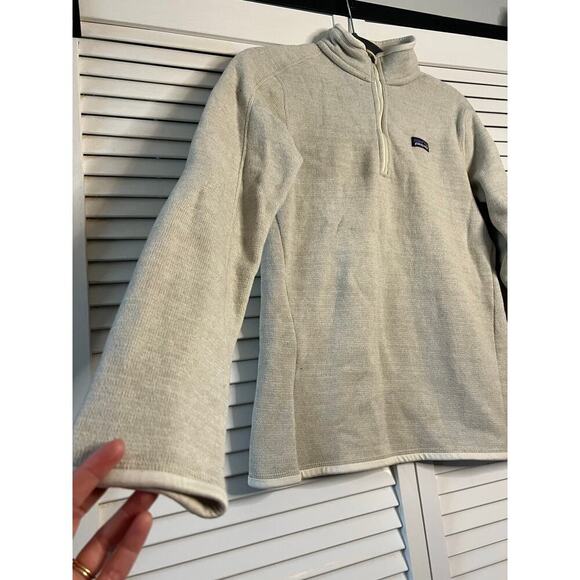 Patagonia Grey Cream Better Sweater 1/4 Zip Pullover Sz Small N - Picture 2 of 9